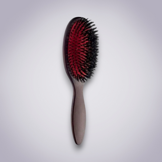 Professional Boar Bristle Cushion Brush for Smoothing and Natural Shine