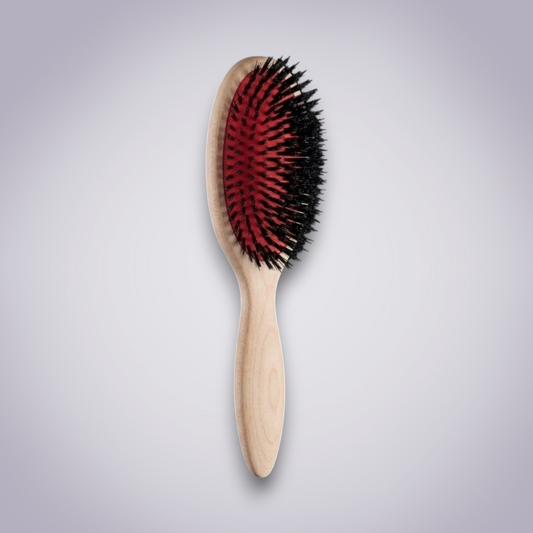 Professional Boar Bristle Cushion Brush for Smoothing and Natural Shine