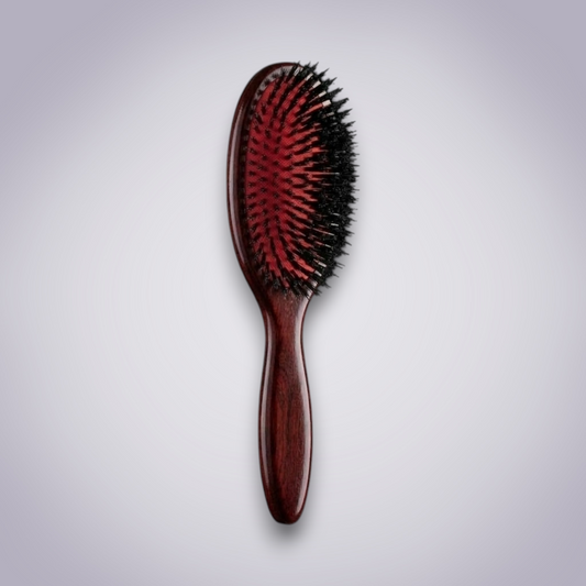 Professional Boar Bristle Cushion Brush for Smoothing and Natural Shine