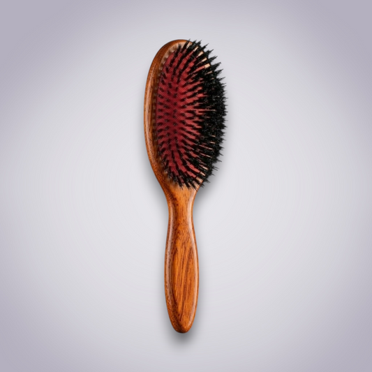 Professional Boar Bristle Cushion Brush for Smoothing and Natural Shine