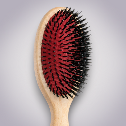 Professional Boar Bristle Cushion Brush for Smoothing and Natural Shine