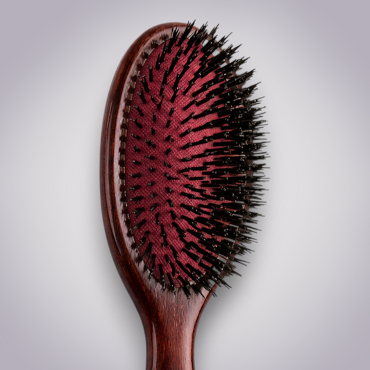 Professional Boar Bristle Cushion Brush for Smoothing and Natural Shine