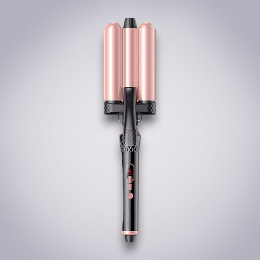 Professional 5-in-1 Interchangeable Ceramic Wand and Triple Barrel Waver Set